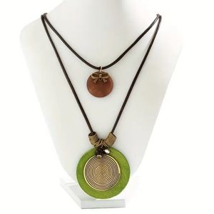 Bohemian Multilayer Wooden Necklace.